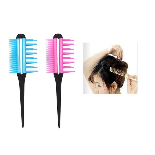 

bellylady women salon professional double heads fish bone shape comb brush, Silver