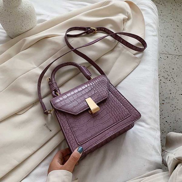 

purple crocodile pattern pu leather crossbody bags for women 2020 mini shoulder handbags female summer tote bag