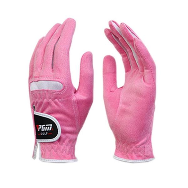 

2pcs golf gloves women soft breathable flannelette anti-slip golf gloves left right hand sports, Black
