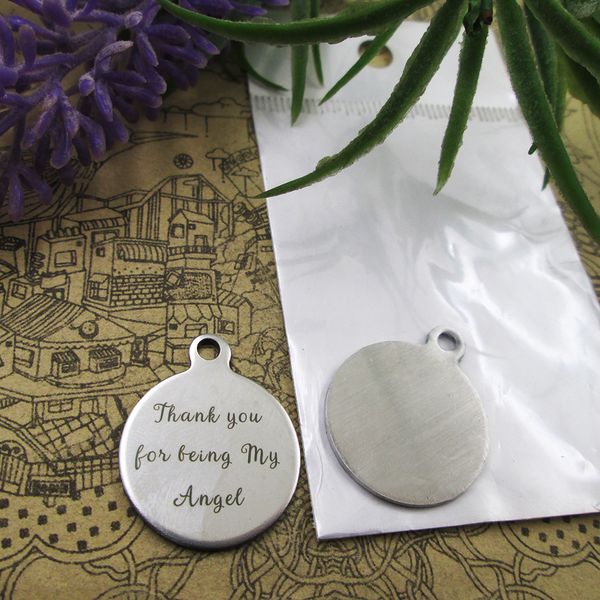 

40pcs--"thank you for being my angel"stainless steel charms more style for choosing diy charms pendants for necklace, Bronze;silver