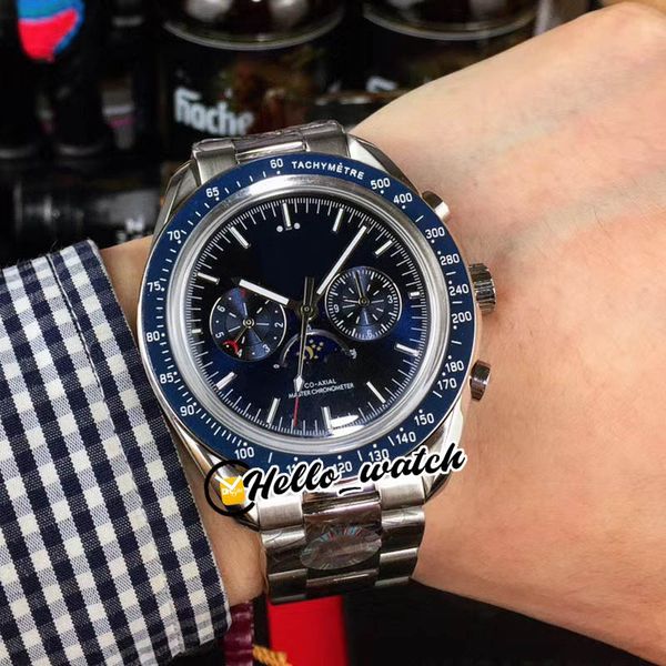 

new model moonphase moonwatch blue dial 304.33.44.52.03.001 automatic mens watch no chronograph stainless steel luxury watches hello_watch, Slivery;brown