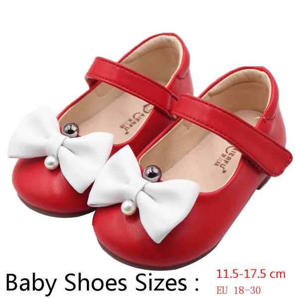 

2020 spring korean children's shoes red kids small leather shoes girls bow soft bottom baby princess toddler flats