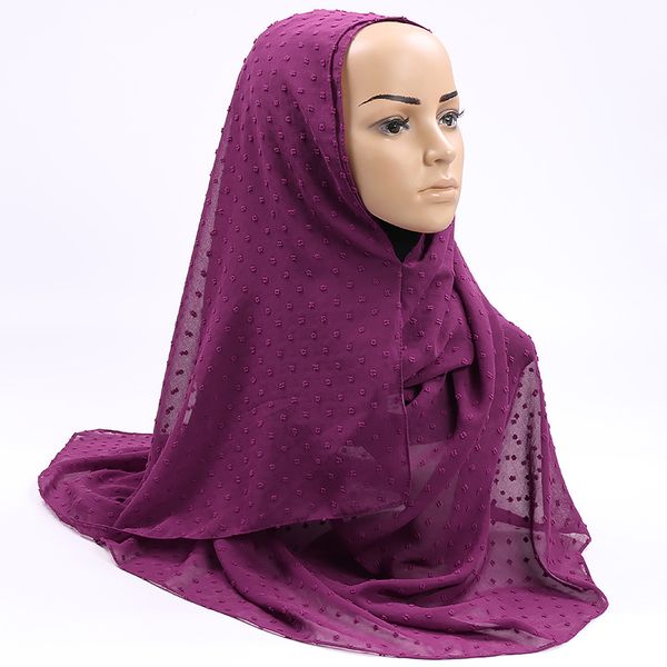 

double loop chiffon hijab pom pom bubble chiffon scarf women shawl wrap muslim headband maxi islamic sjaal 180*70cm, Blue;gray