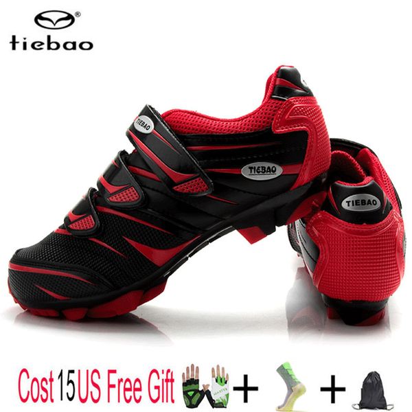 

tiebao cycling shoes professional men women bicycle self-locking mtb mountain bike shoes breathable pedals riding mtb sneakers, Black