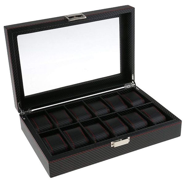 

fashion jewelry display case jewelry storage box 12 slots - black, Black;blue