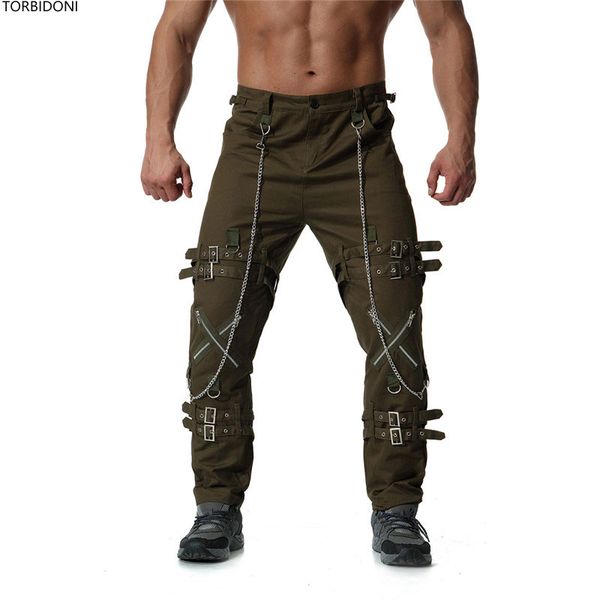 

casual men hip hop cargo pants fashion trend pant straight trousers streetwear pants pantalon hombre personality zipper design, Black