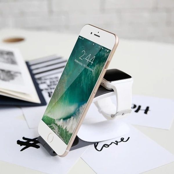 

2 in 1 smartwatch smartphone charging dock stand cradle smart wristband phones charger holder bracket for iwatch for iphone