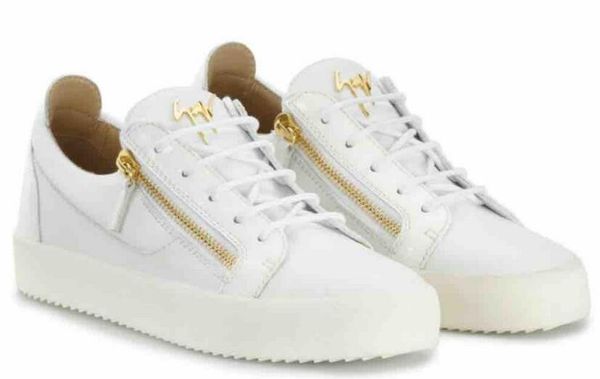 

New zanotti italy de igner hoe genuine leather ca ual hoe golden zipper men and women low neaker trainer 35 47