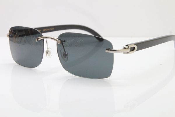 

sunglasses wholesale designer glasses classic size:60-18-140mm rimless men wholesale- sun 8200759 buffalo horn black frame glass erdlh, White;black