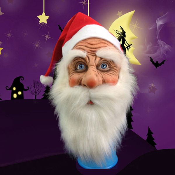 

santa claus latex mask cute santa claus costume masquerade wig beard dress up xmas party merry christmas outdoor ornament