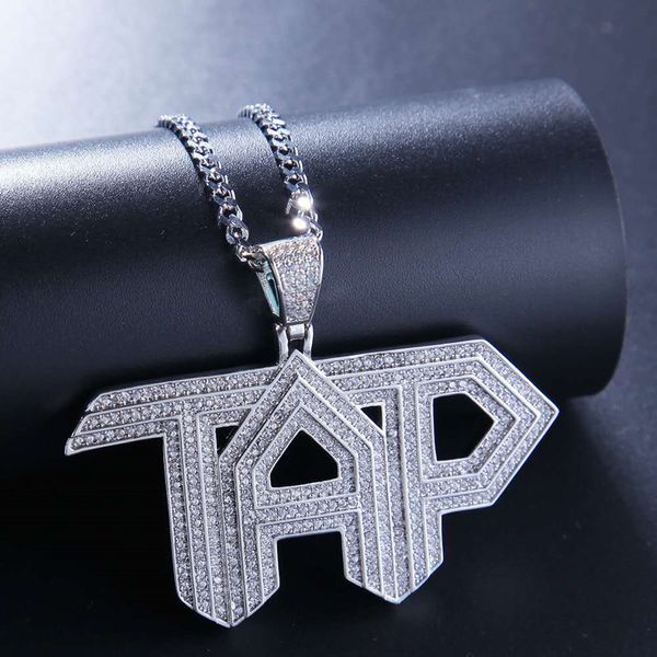 

color silver color cz tap pendant necklace nice gift for friend punk jewelry gift