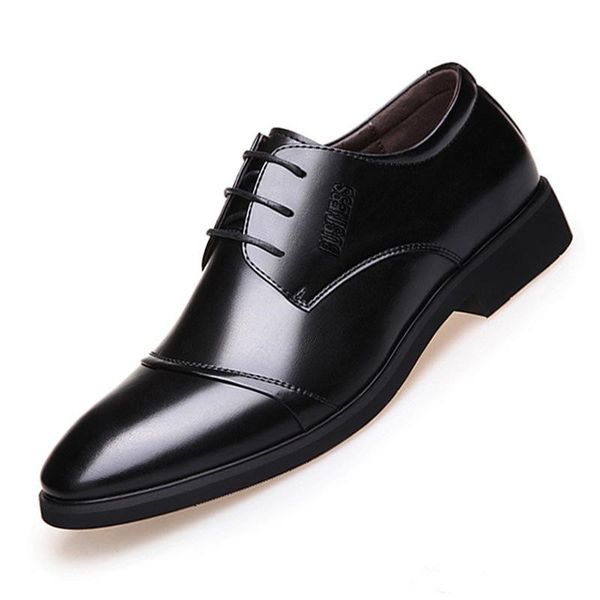 Men Oxfords Leather Shoes British Black Shoes Handmade Comfortable