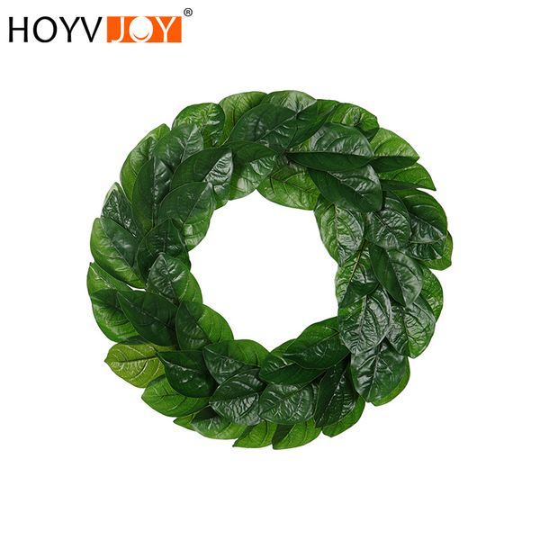 

40cm green artificial plants magnolia leaf wreath accessory for home wedding decoration diy scrapbooking decorative garland
