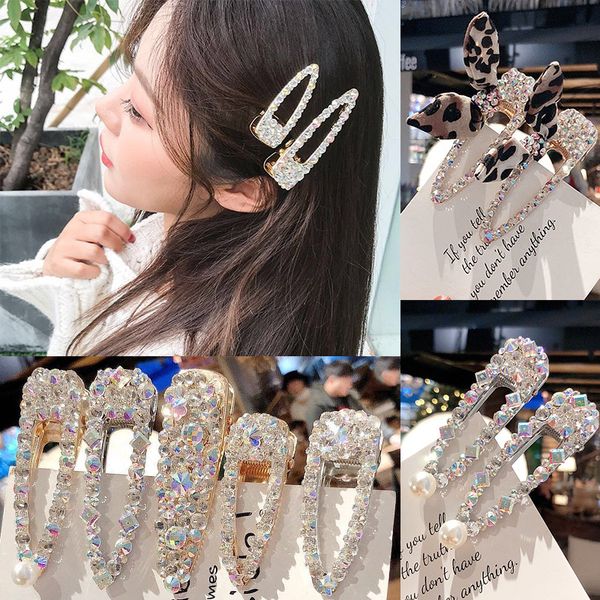 Fashion Crystal Hairpins Big Hair Clip For Women Girls Rhinestones