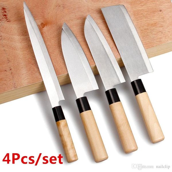 

4 шт. / компл. кухня из нержавеющей стали мясник тесак сашими нож лазерная вырезка нож для суши лосось сырая рыба филе нож