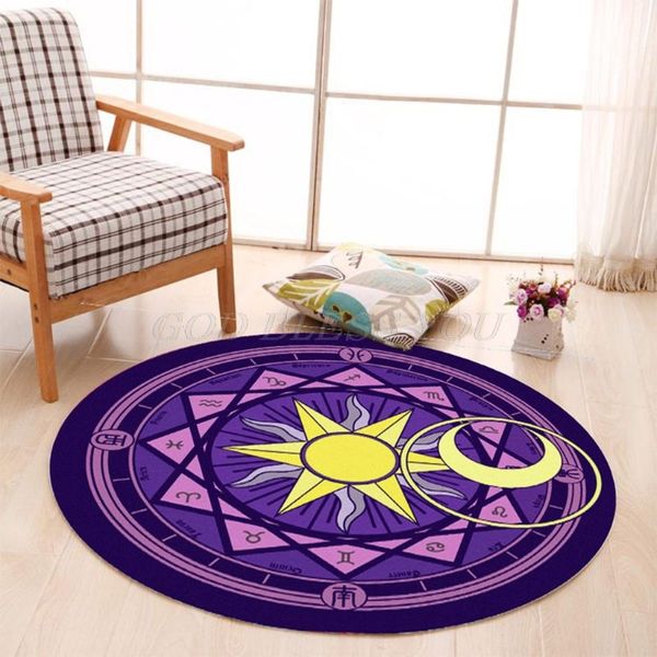 

diameter 60cm cartoon rug round tarot tablecloth pentagram sun moon divination