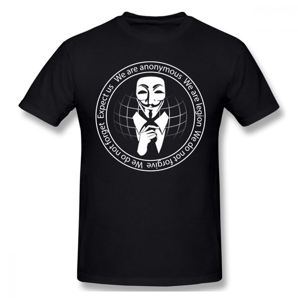 

anonymous mask face t-shirt for men plus size 5xl group top, White;black