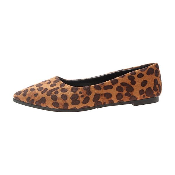 

ladies flat shoes women'swomen's fashion ladies flock loepard shallow single flat pointed toe casual shoes style for, Black