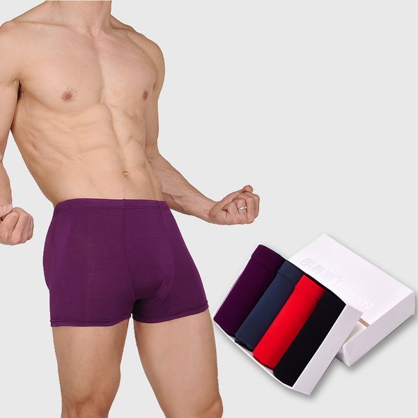 

4pcs/lot underwear men bamboo fiber boxer shorts men underwear boxers trunks mens large plus size xl - 5xl, Black;white