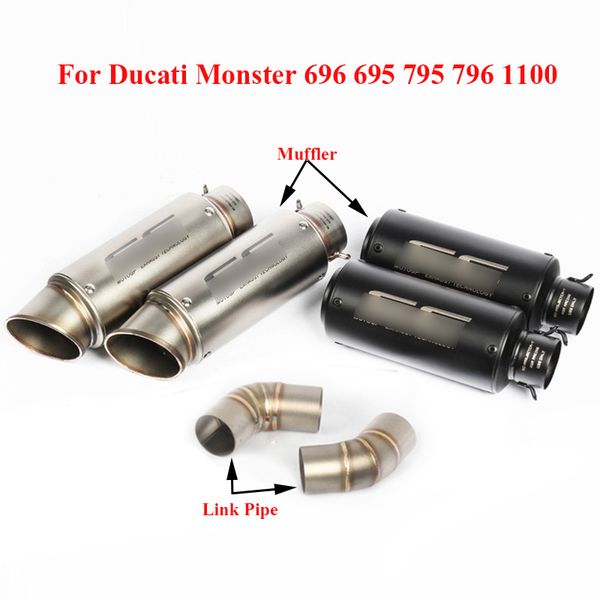 

slip on motorcycle exhaust pipe muffler exhaust link tube mid middle connect pipe for 1100 696 695 795 796