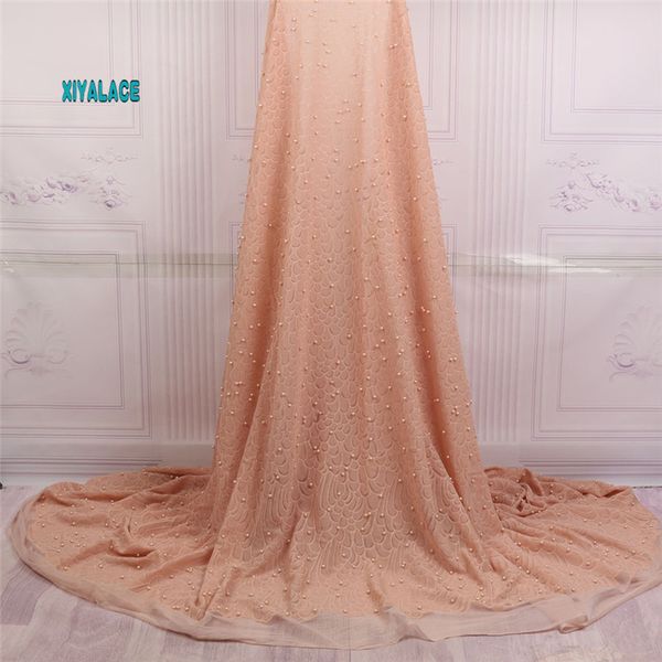 

swiss voile lace african lace fabrics 2020 nigerian swiss voile french beads switzerland for wedding ya1721b-1, Pink;blue