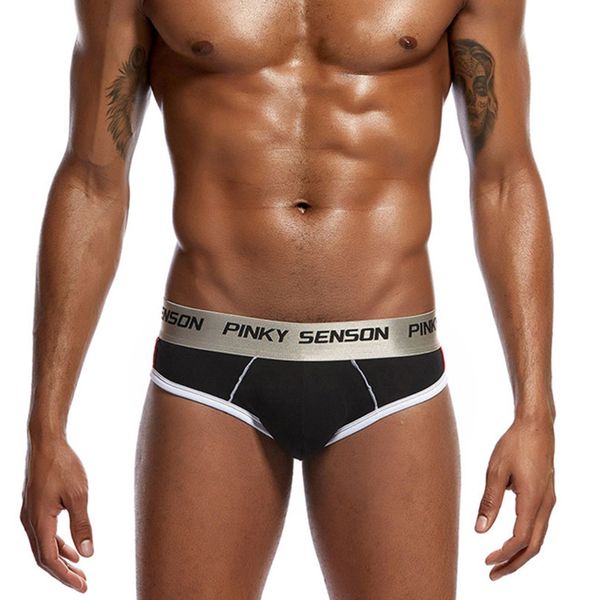 

brand mens briefs men underwear mens underpants male panties cotton shorts u convex pouch men bikini gay underwear, Black;white