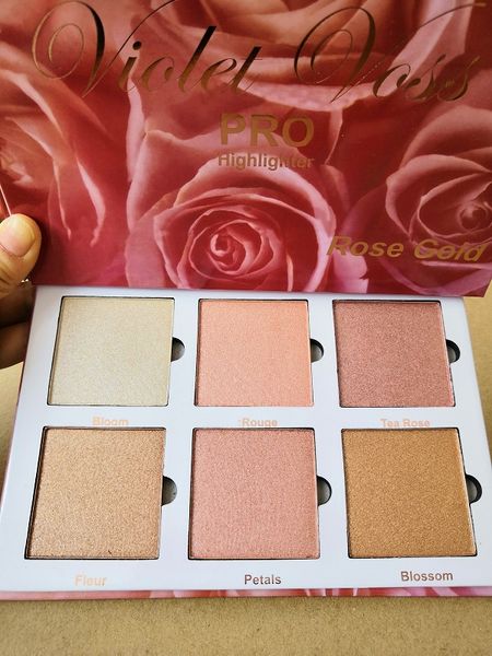 

cosmetics violet voss rose gold highlighters makeup 6 colors highlight palette dhl ing