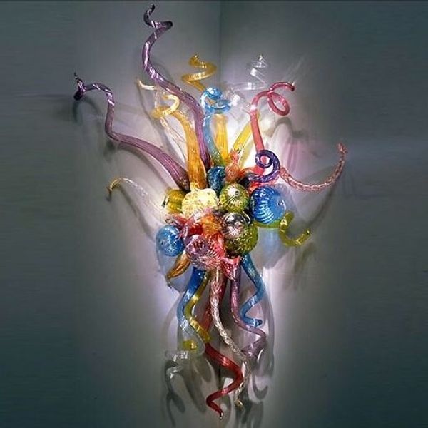 

wall lamps 100% mouth blown glass led bulbs design arts flower sconces