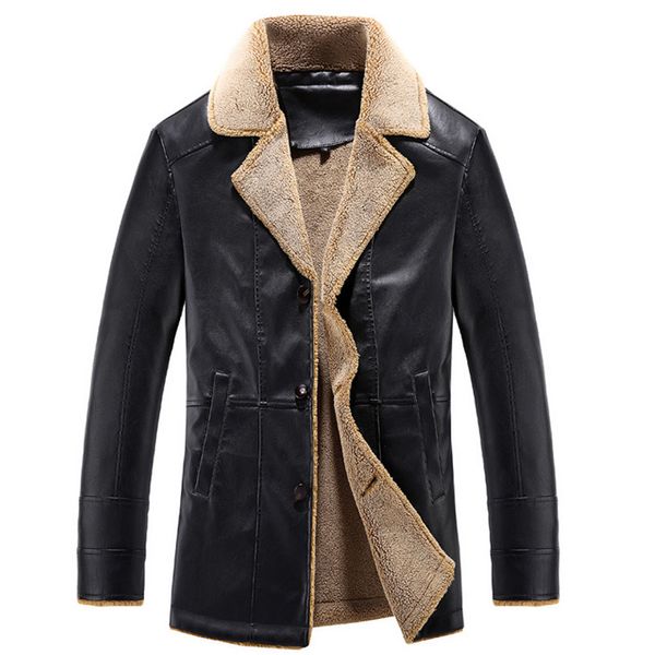 

fashion-2019 hommes veste hiver militaire bomber vestes jaqueta masculina manteau hommes noir bomber veste homme plush fur lining jacket, Black;brown