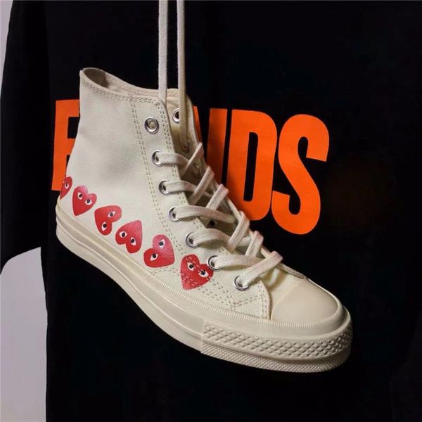 

mens commes des garcons play chuck 1970 cavans sneakers for men's tayler vulcanized shoes man skateboarding womens skate women hearts w, Black
