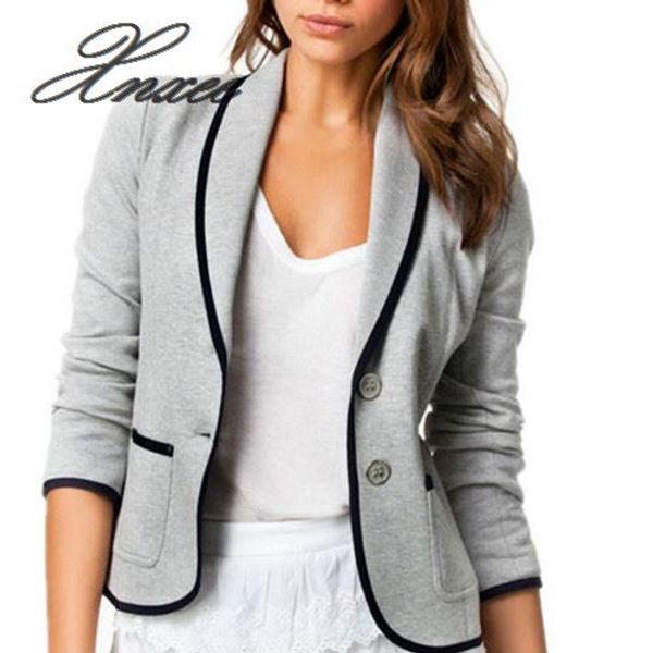 

plus size s-6xl female jacket 2019 casual v-neck versatile fashion slim slimming temperament small suit jacket with two pockets, Black;brown