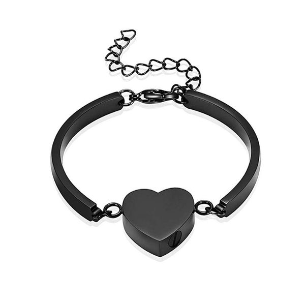 

engraving blank heart cremation urn bangle bracelet for women stainless steel memorial jewelry hold ashes of loved ones, Golden;silver