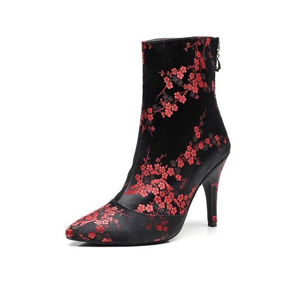 

dancing shoes for woman satin latin dance shoes black printed dance boots high heels ballroom tango salsa-dance-shoes eu-33-43