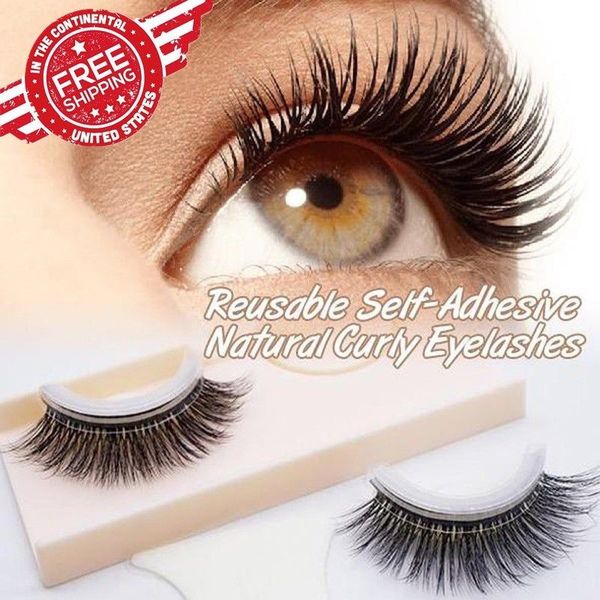 

3d mink false eyelashes extension reusable self-adhesive natural curly eyelashes