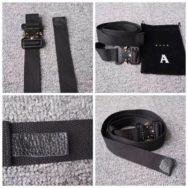 

fashion women and men belt waist alyx belt 128cm men women rollercoaster metal button canvas belt, Black;brown