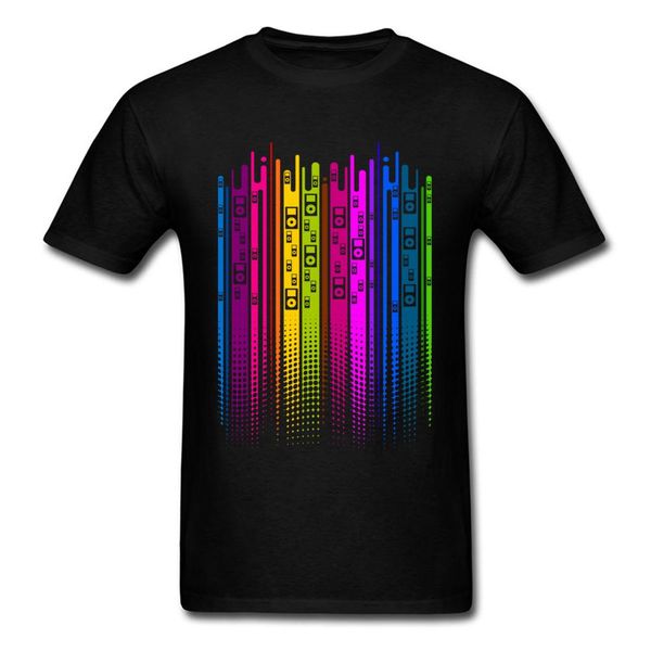 

color is music 2020 modern neon city image short sleeve mans t shirt cotton fabric xxxl tees fashion designer, White;black