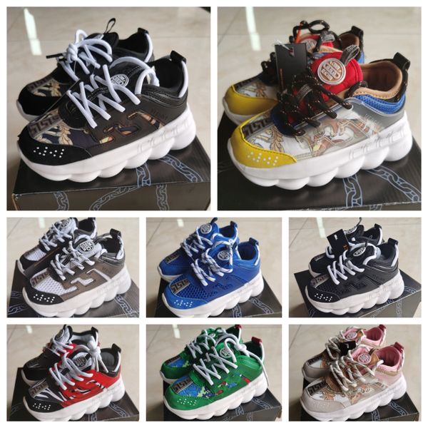

versace chain reaction cross chainer 2020 качество top детская обувь детские кроссовки открытый мальчик девочка trainer младенца вскользь бо, Black