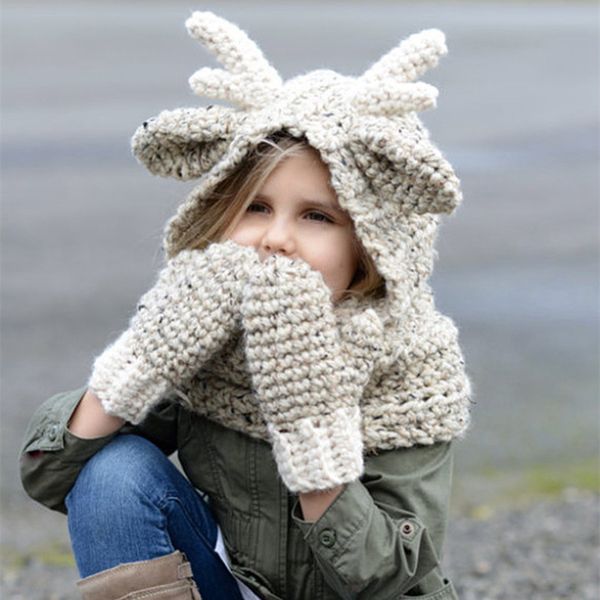 baby girl winter hat and gloves