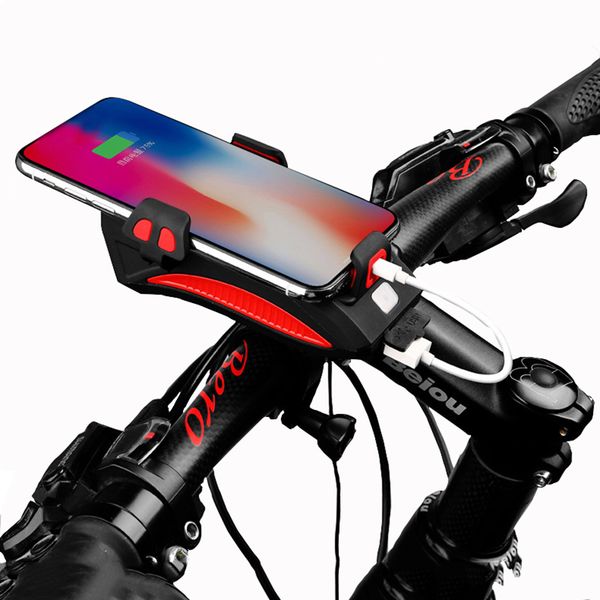 

bike light usb bicycle phone holder light cycling waterproof bike headlight mobile phone bracket rechargeable bicycle holder