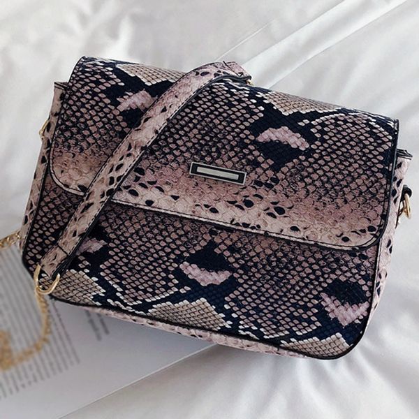 

ocardian handbag women snakeskin pattern oneshoulder simple casual panelled hasp leather messenger bag dropship a18
