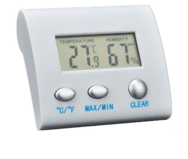 Nova LCD Digital eletrônica higrômetro umidade temperatura termômetro medidor Tester Relógio Interiores Use sem fio Termometro