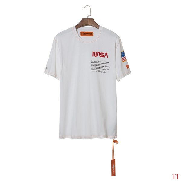 

19SS Fashion Heron Preston T Shirt Mens Summer T Shirts Emboridered American Flag Crewneck Casual Tops Many Color