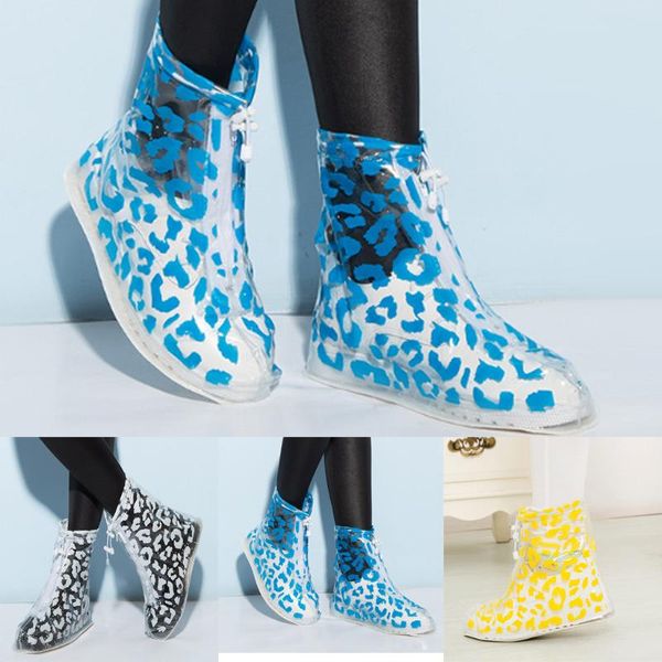 

women men flats printing waterproof prevent shoe cover water shoe rain covers high-rainy day cover, White;pink