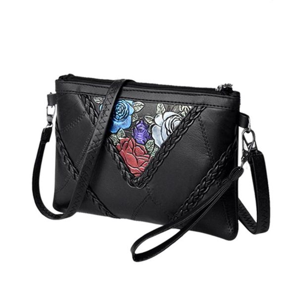 

new fashion handbag delicate texture leather envelope bag women flower elegant shoulder crossbody lady handbag purse