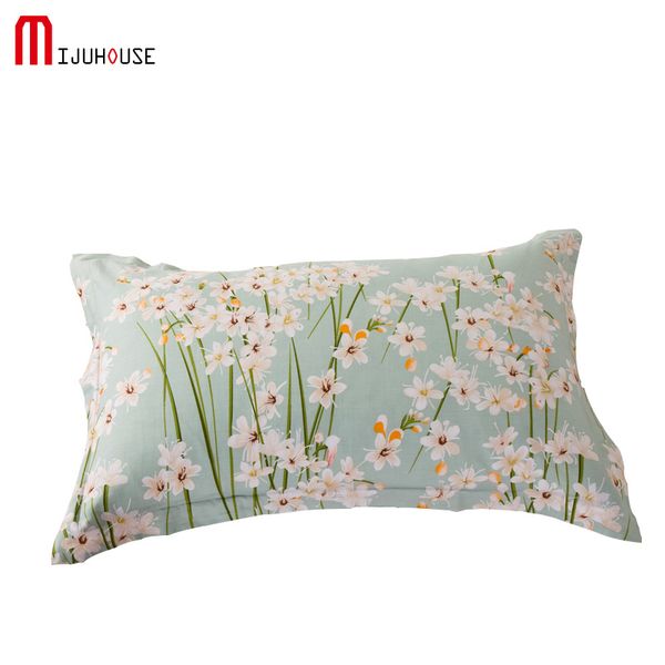

2018 new spring autumn twill pillow case 100% cotton flowers plants home bed pillowcases 48x74cm 1/2pcs a/b version pillow cover