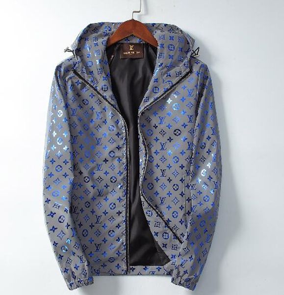 

Italy men de igner jacket 3m reflective printing luminou old flower men coat long ection brand jacket hooded windbreaker, Black;brown