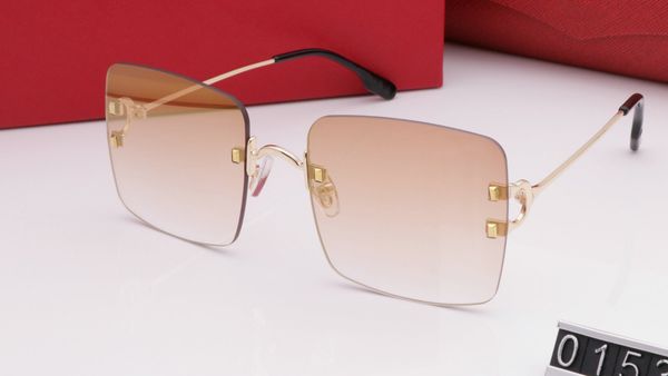 

0153 fashion mens luxury sunglasses metal frame designer glasses simple classic style uv400 protection outdoor eyewear with box, White;black