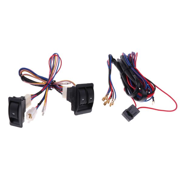 

universal electric power window switch with wiring harness for car 2-doors