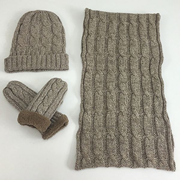 

men snowboard soft beanie hat scarf gloves set winter neck glove thermal fashion ski warm neckerchief solid knitted, Blue;gray