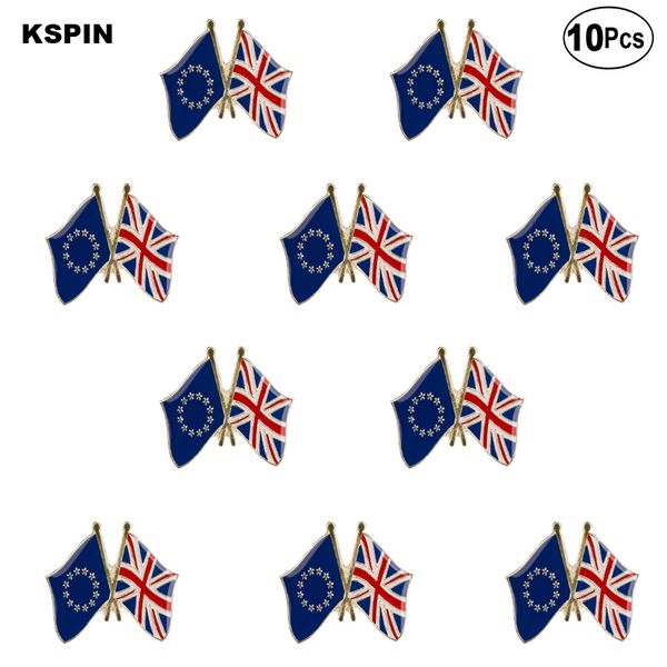 

european union united kingdom flag lapel pin flag badge brooch pins badges 10pcs a lot, Gray